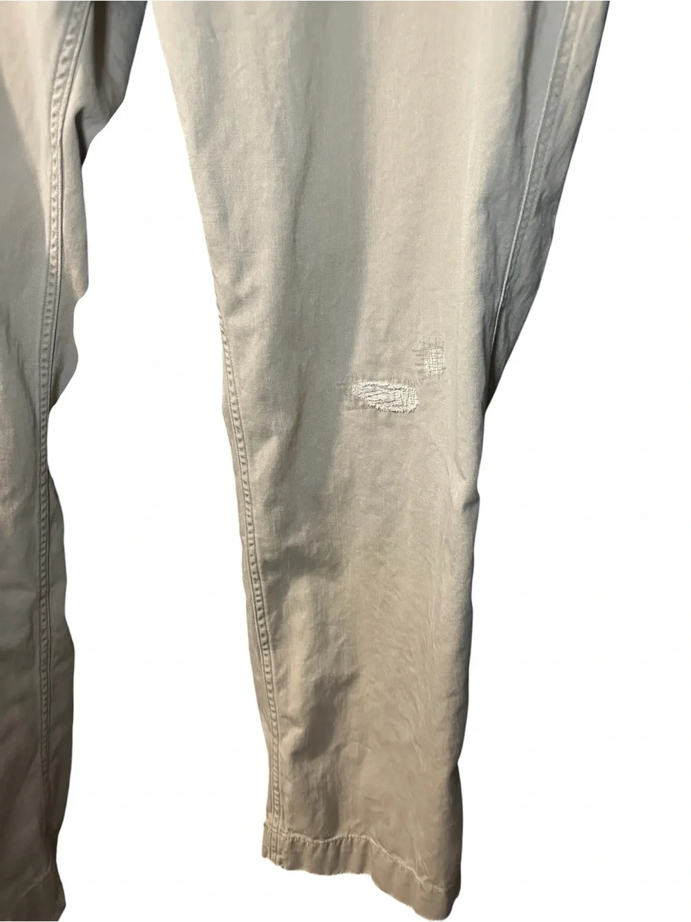 Polo Ralph Lauren Distressed Repaired Chino Pants Classic Fit Tan Size 46B / 34